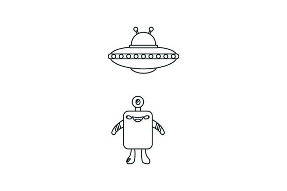 Download Flat Illustration Space Aliens Colorles - Premium Resources